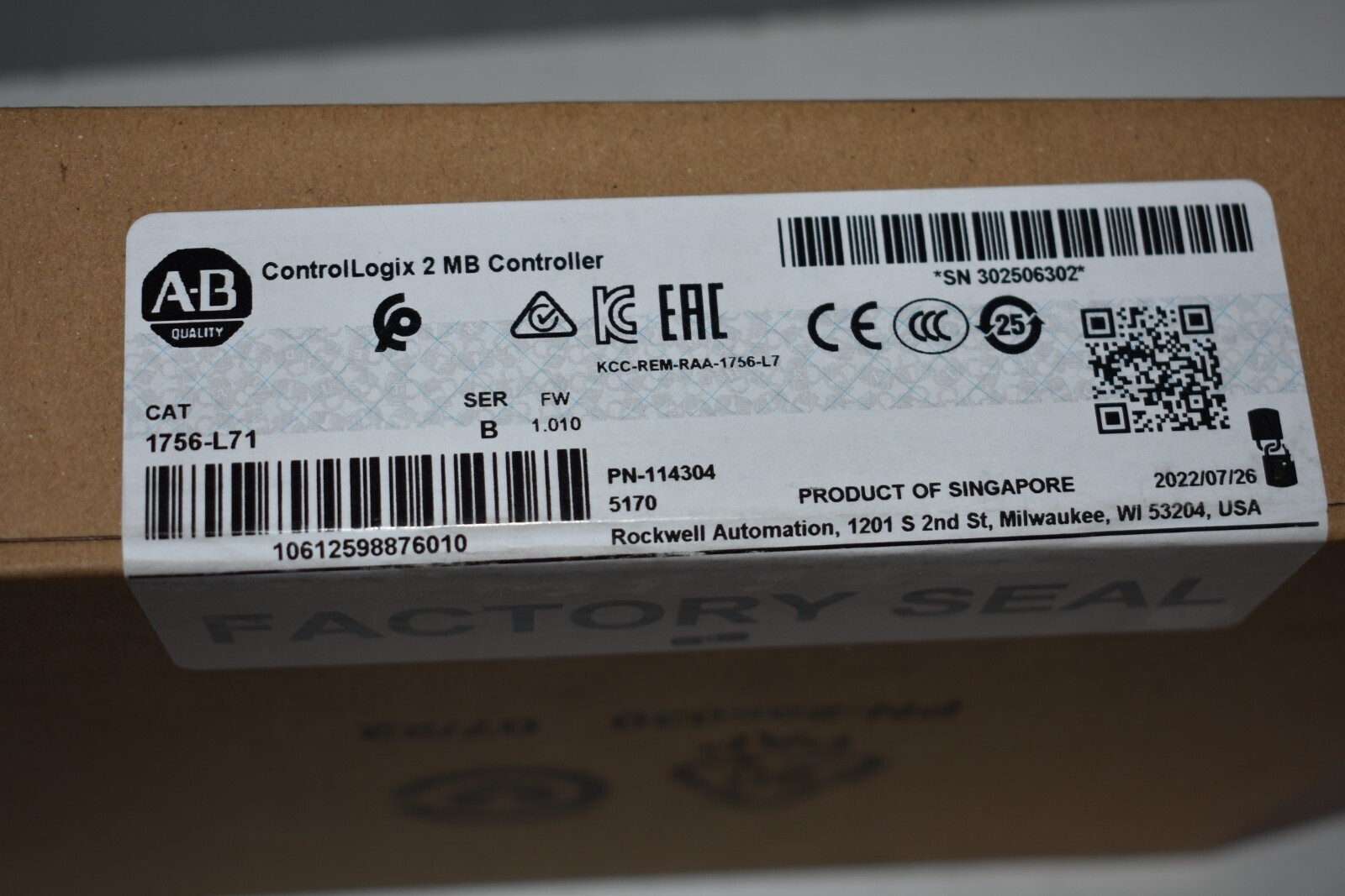 Allen Bradley 1756-L71 Ser B Brand New Quality Guaranteed Free Ship