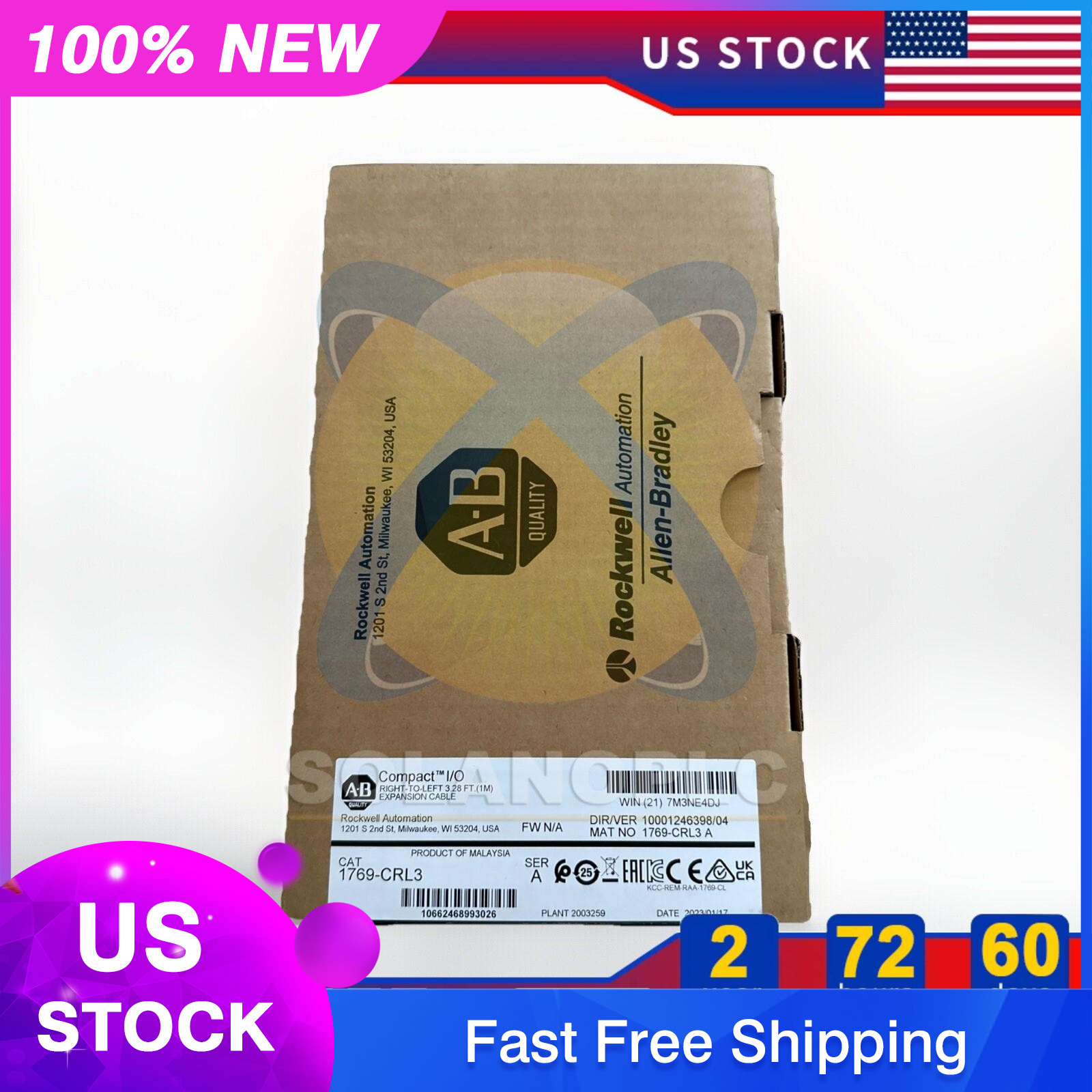 Allen-Bradley 1769-CRL3 /A Compact I/O Bus Ext Cable AB US Stock US Free Tax