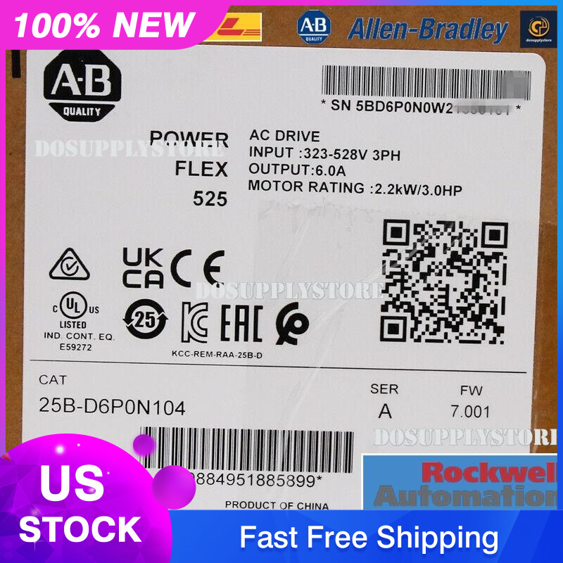Genuine 25B-D6P0N104 /A PowerFlex 525 2.2kW 3Hp AC Drive ！DO