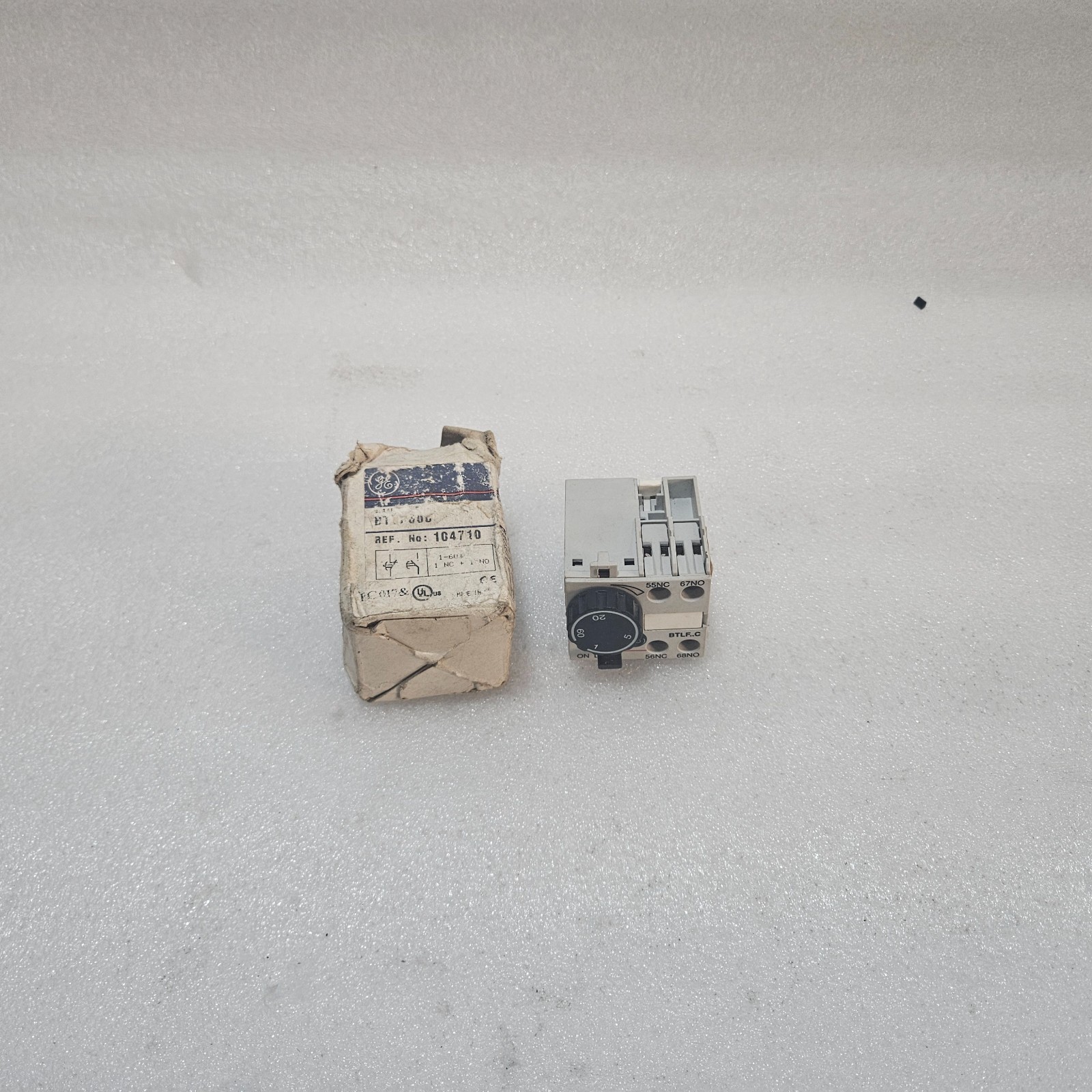 GE BTLF60C TIME DELAY RELAY 1–60S INDUSTRIAL TIMER MODULE IEC 60947-5-1 MADE IN