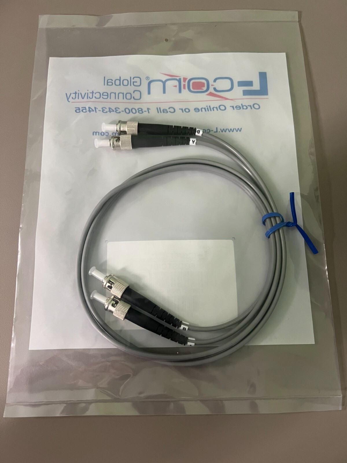 L-com FODSTC-01 62.5/125, Multimode Fiber Cable, Dual ST, 1.0M