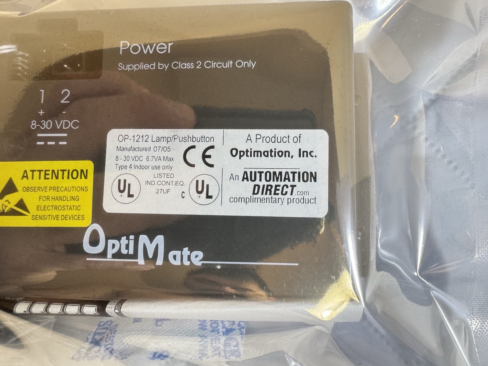 AUTOMATION DIRECT OptiMate OP1212 Lamp/Pushbutton