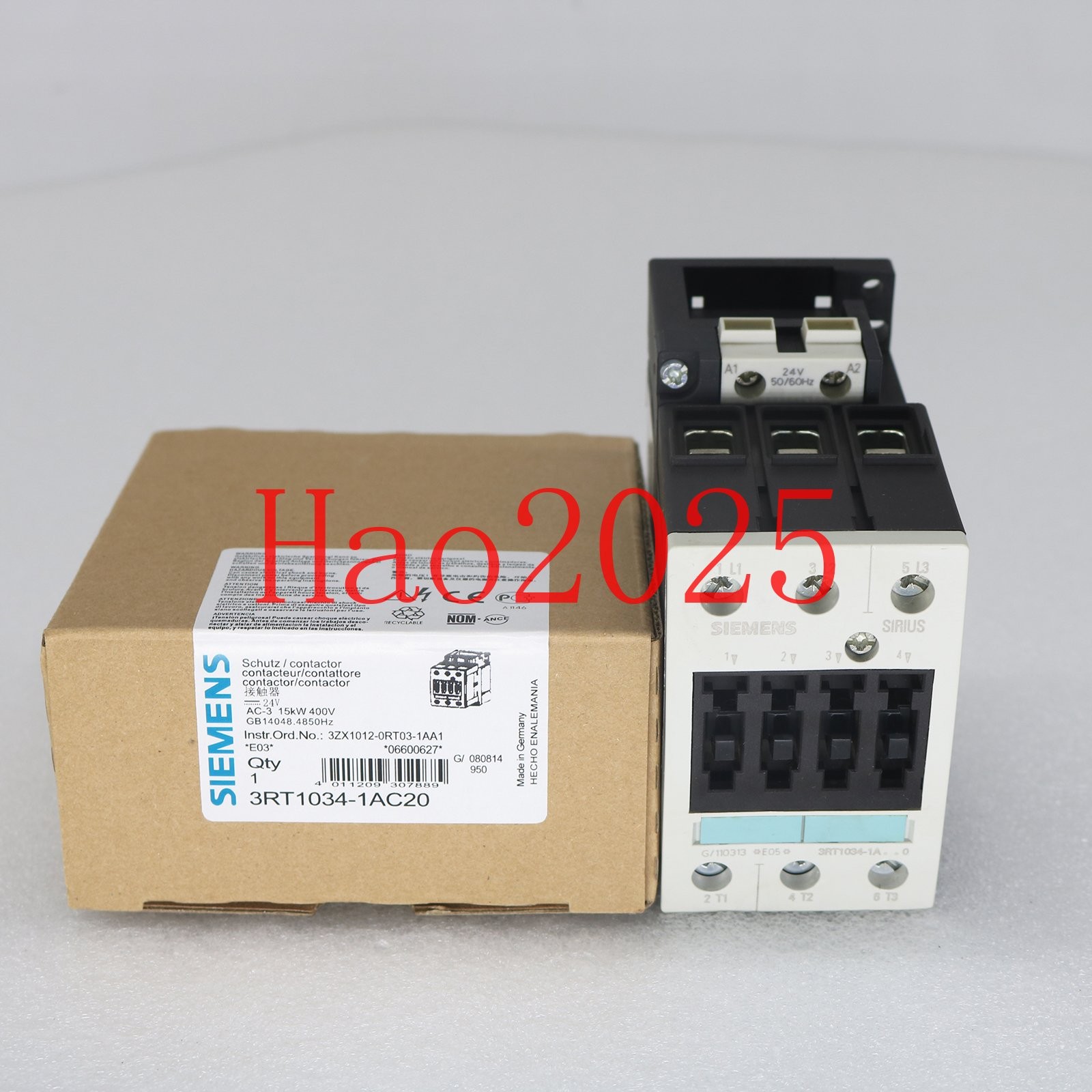 NEW Siemens Sirius 3RT1034-1AC20 3RT10341AC20 AC-3 24V 3P S2 Contactor