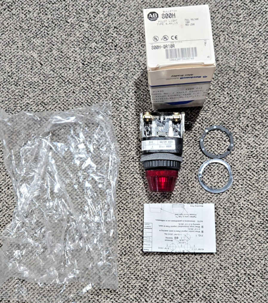 Allen Bradley 800H-QR10R Pilot Light — 1 Each