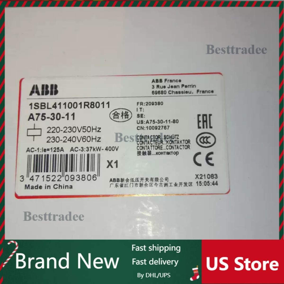 A75-30-11 1PCS NEW ABB A75-30-11 AC220V Contactor Fast Shipping US Free TAX