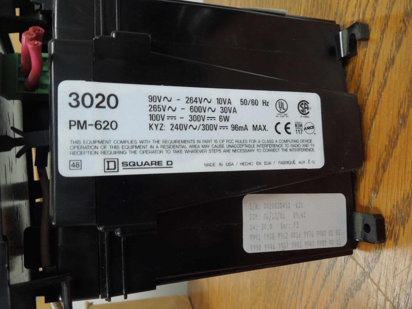Square D Powerlogic Power Meter 3020 PM-620 Used