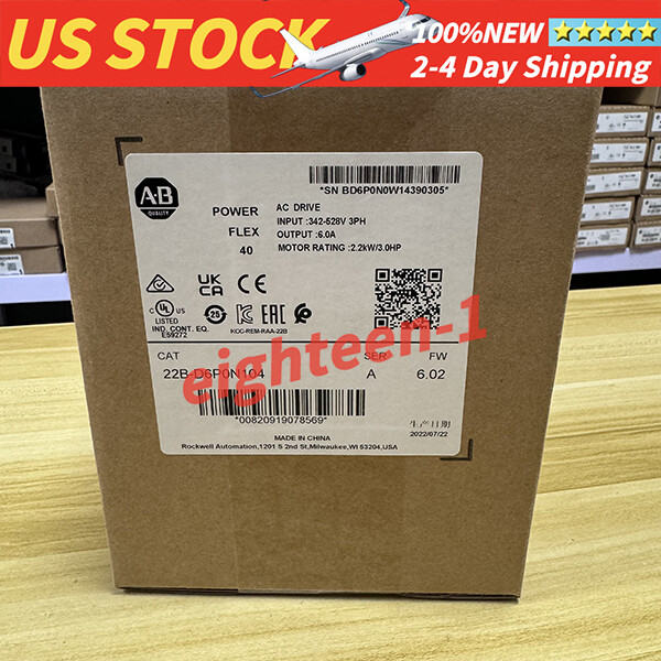 22B-D6P0N104 Powerflex 40 AC Drive 3.0Hp 2.2kW New Factory Sealed Allen-Bradley