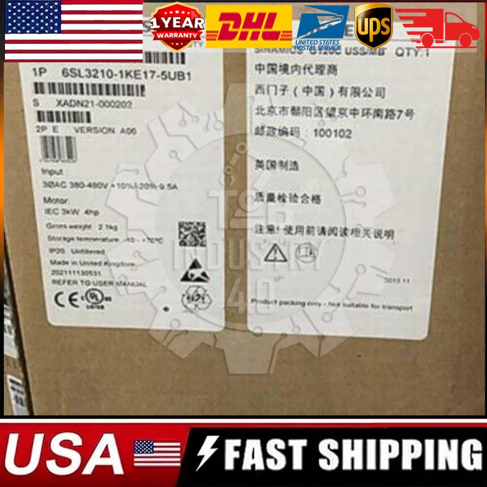 New Siemens 6SL3210-1KE17-5UB1 6SL3 210-1KE17-5UB1 G120C RATED POWER 3,0KW