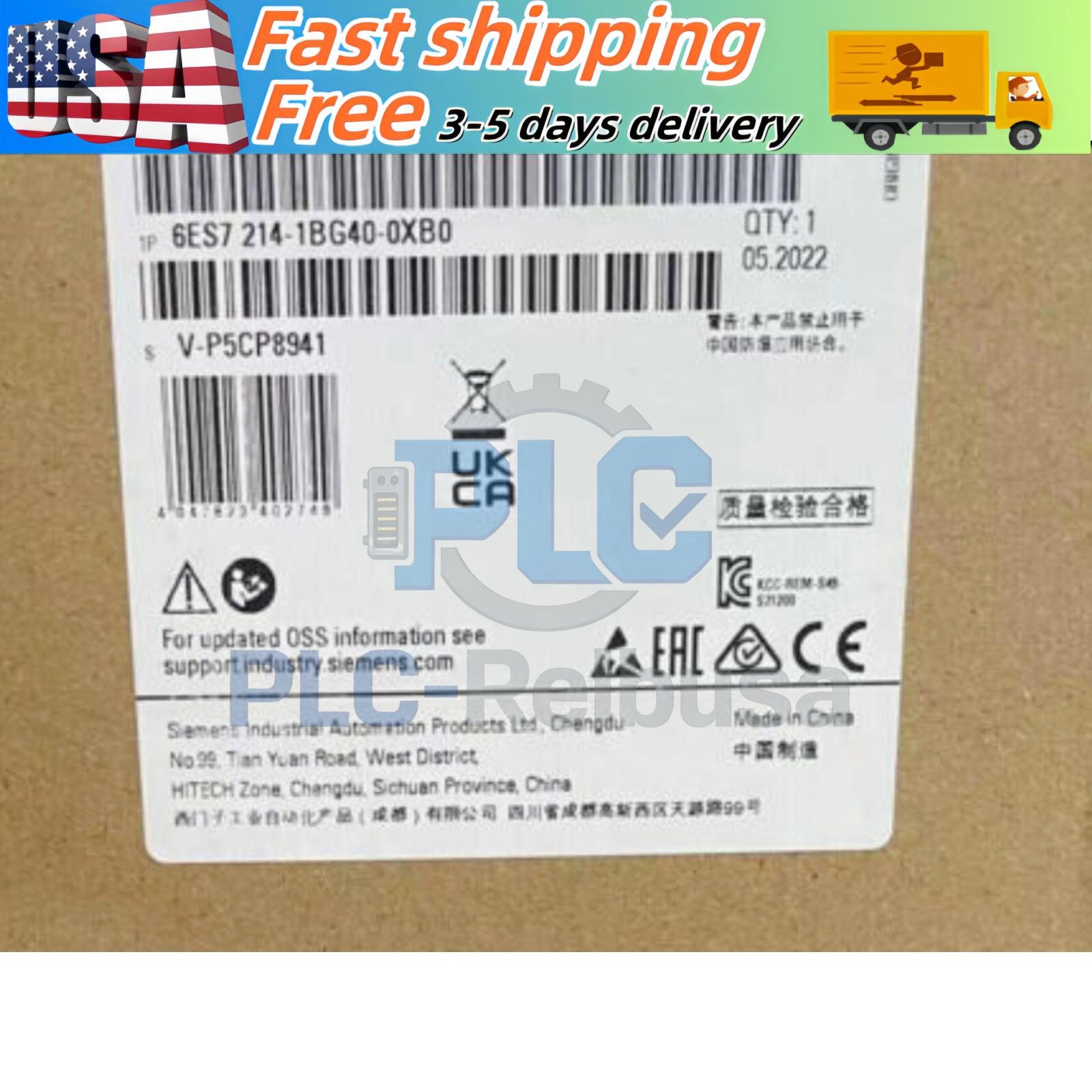 New Siemens 6ES7214-1BG40-0XB0 SIMATIC S7-1200 CPU 1214C 6ES7 214-1BG40-0XB0