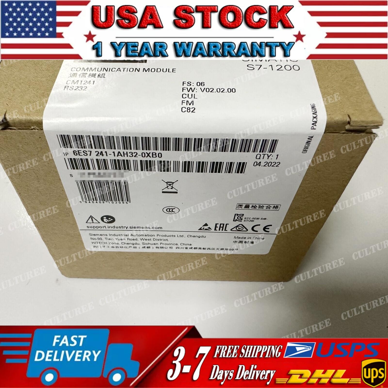 New Siemens 6ES7241-1AH32-0XB0 6ES72411AH320XB0 SIMATIC S7-1200 CM 1241