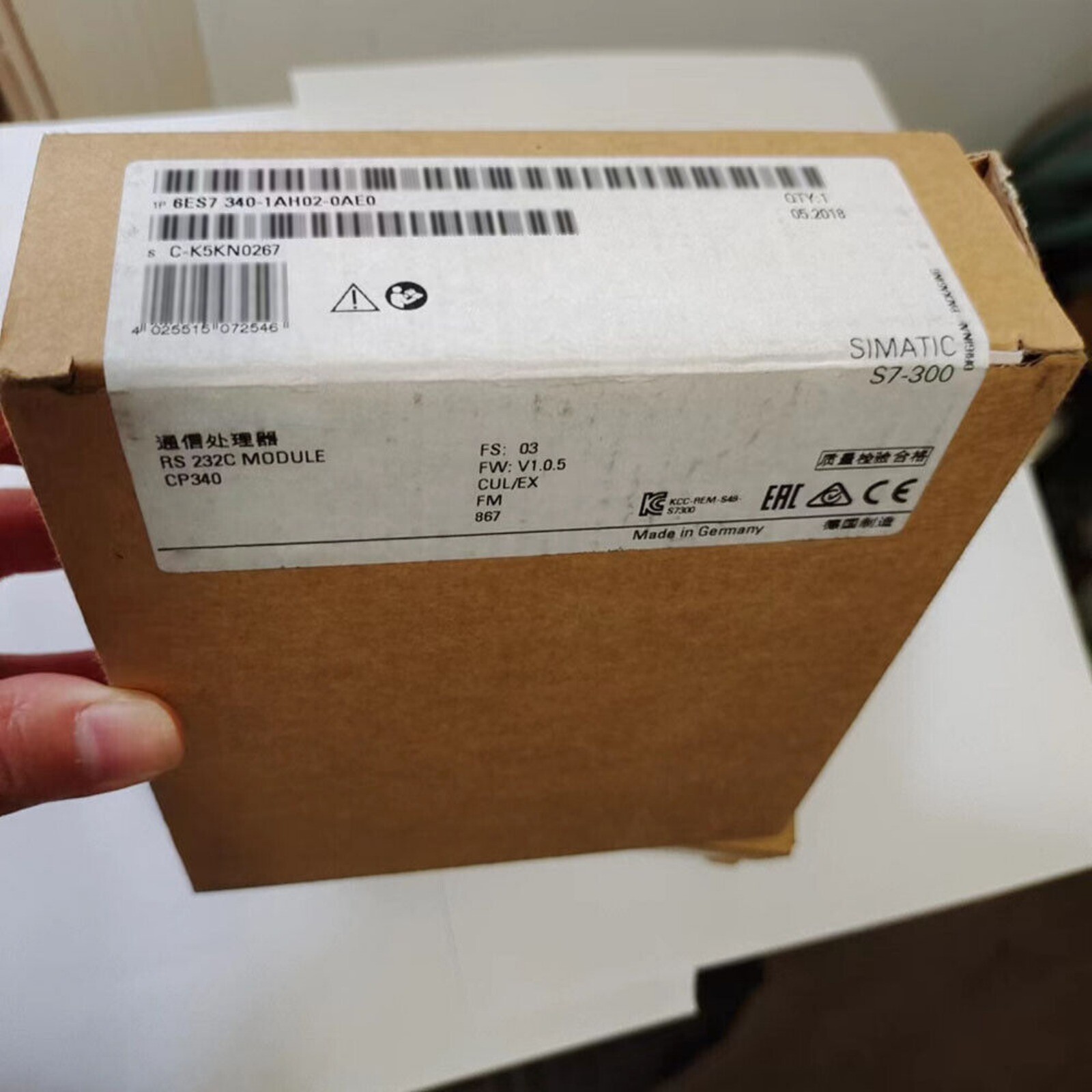 New Siemens SIMATIC S7-300,CP 340 6ES7340-1AH02-0AE0 6ES73401AH020AE0