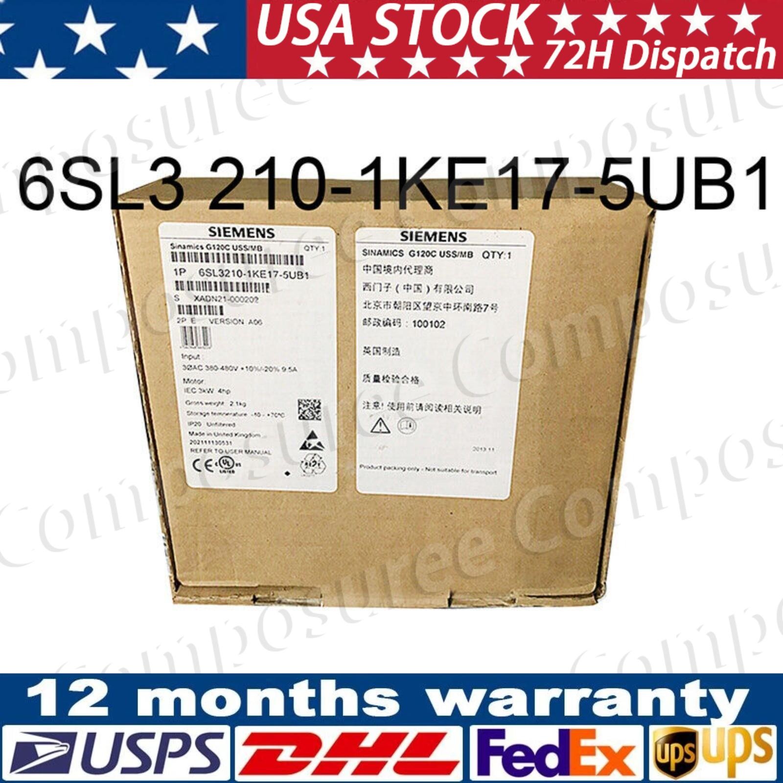 New Siemens 6SL3210-1KE17-5UB1 G120C RATED POWER 3,0KW 6SL3 210-1KE17-5UB1