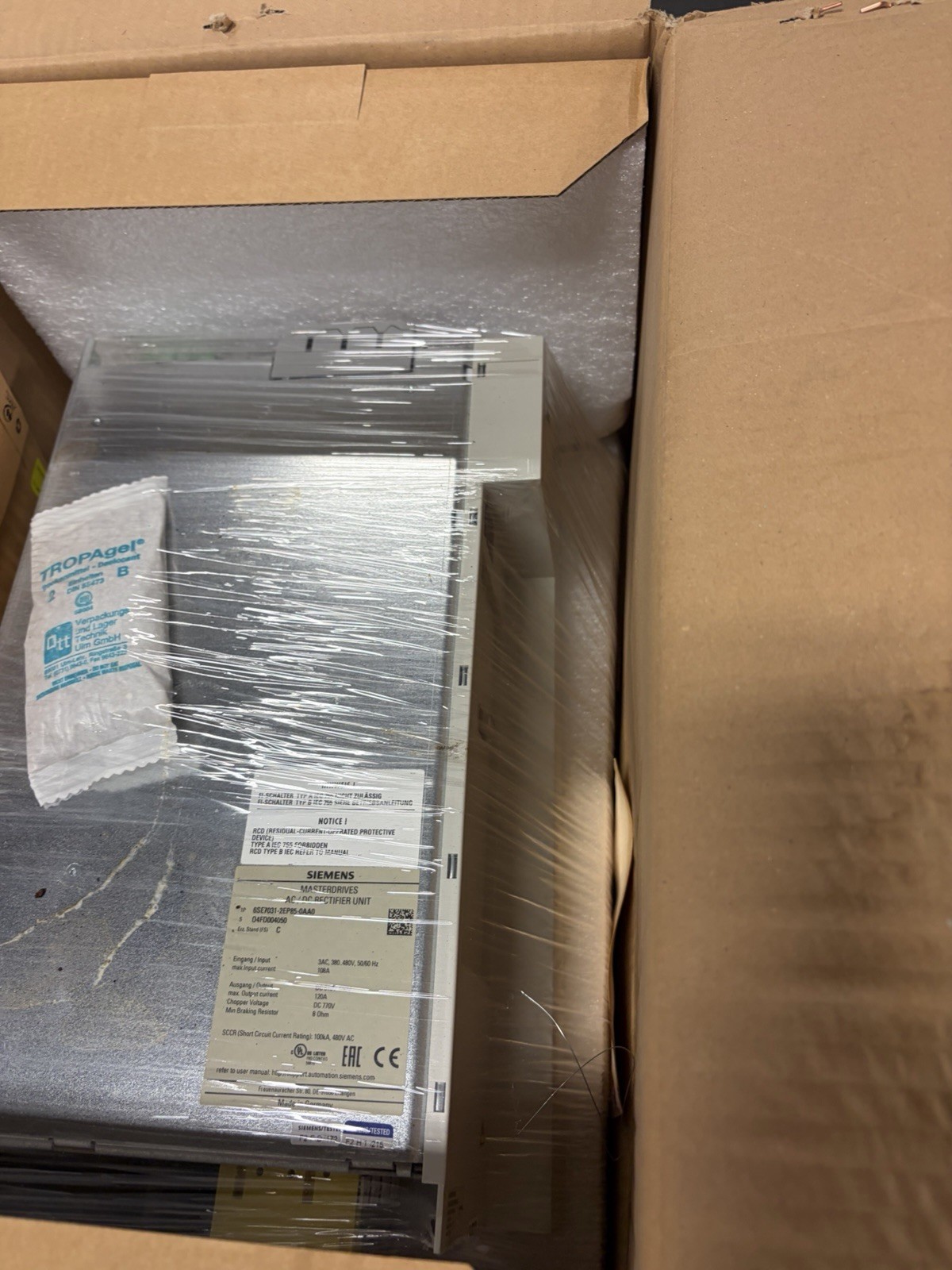 NEW OPEN BOX SIEMENS 6SE7031-2EP85-0AA0 Rectifier Power Module