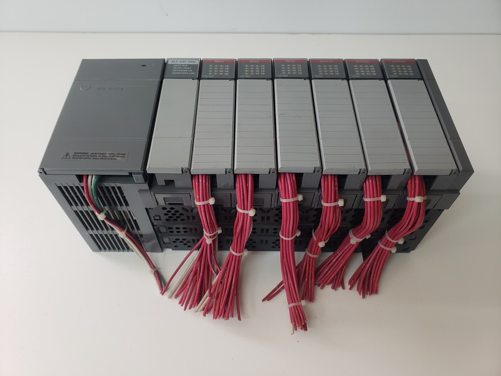 Allen Bradley SLC500 7 Slot Rack 1746-A7 Modules 1747-L514 1746-IA16 1746-OA16