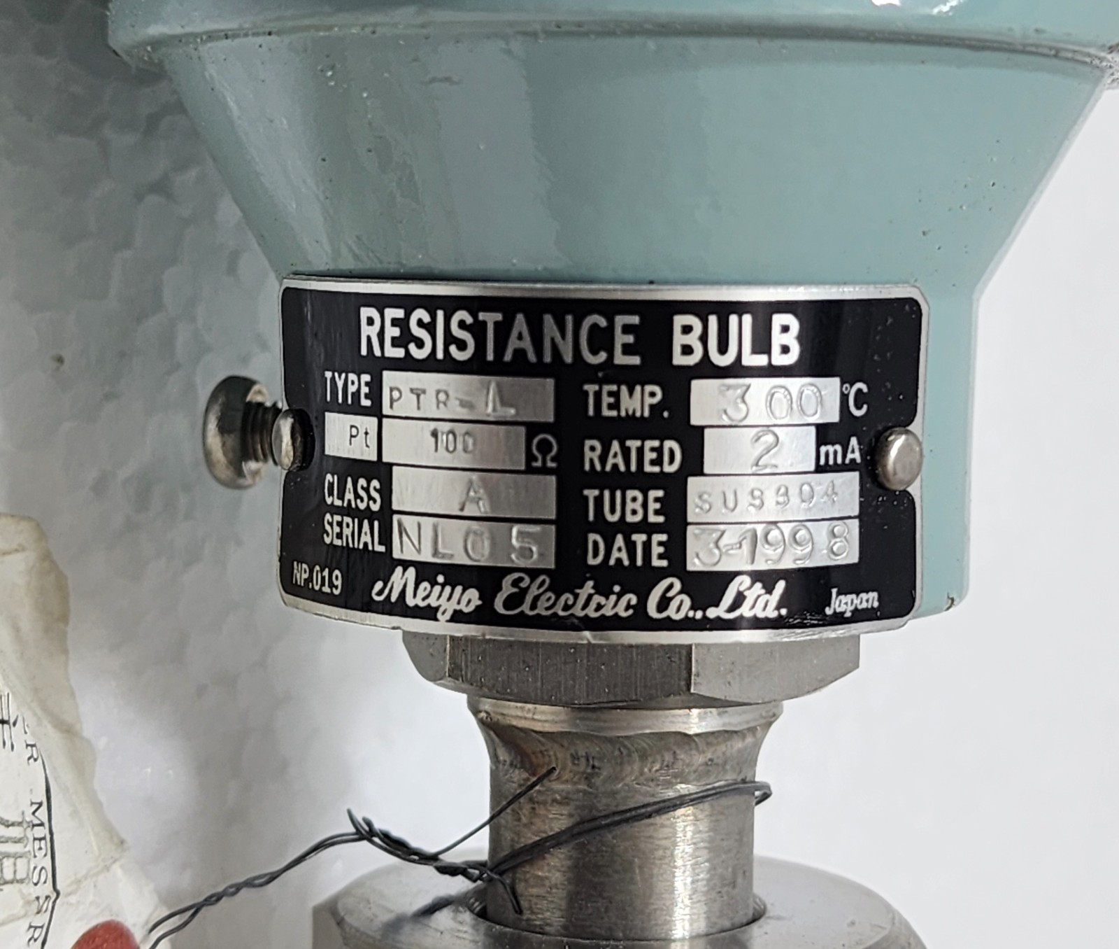 Meiyo Electric PTR-L Resistance Bulb Pt100Ω, 300°C, L=135mm