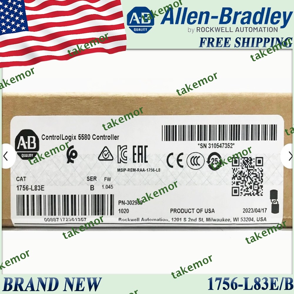 New Factory Sealed AB 1756-L83E/B ControlLogix 5580 Controller 1756L83E serB US
