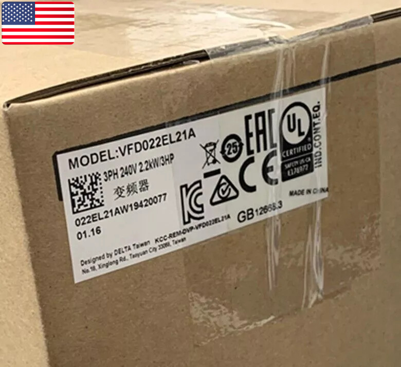 New in Box Delta VFD022EL21A AC Drives, 3Hp, 230V Single Phase Input – US Stock