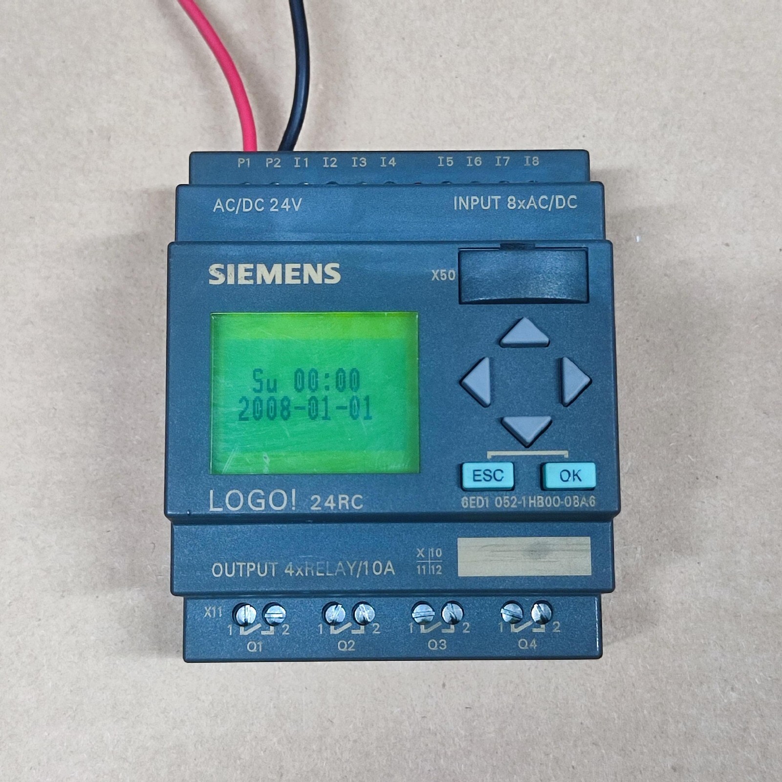 SIEMENS 6ED1 052-1HB00-0BA6 LOGO 24RC LOGIC MODULE 6ED1 052-1HB00-0BA6