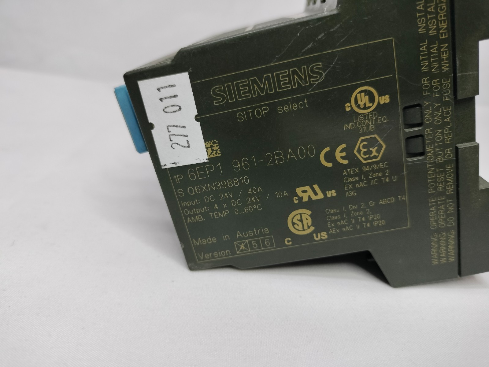 Siemens 6EP1 961-2BA00 6EP19612BA00 Diagnosis Module Controller Made in Austria