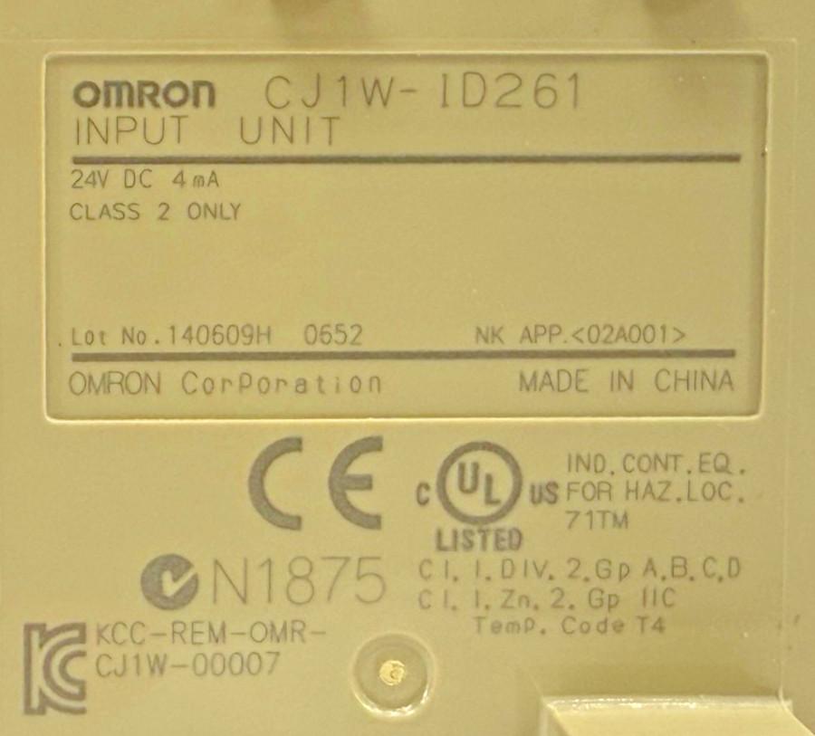OMRON CJ1W-ID261 Digital Input Unit, 64 x 24 VDC inputs