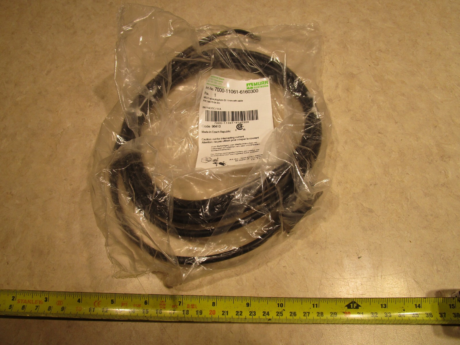 MURR ELEKTRONIK 7000-11061-6160300 MSUD VALVE PLUG, CABLE, R0056