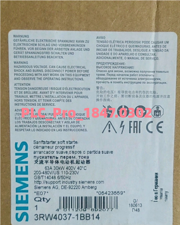 3RW4037-1BB14 1PC Brand New Siemens 3RW40371BB14 Fast delivery