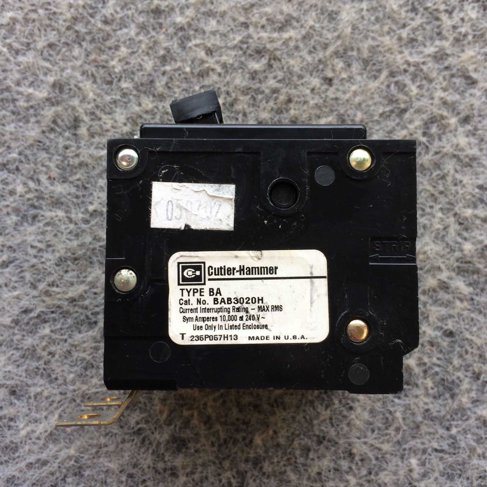 Siemens Eaton Cutler Hammer BAB3020H 3 Pole 20 Amp Bolt In Breaker NOS