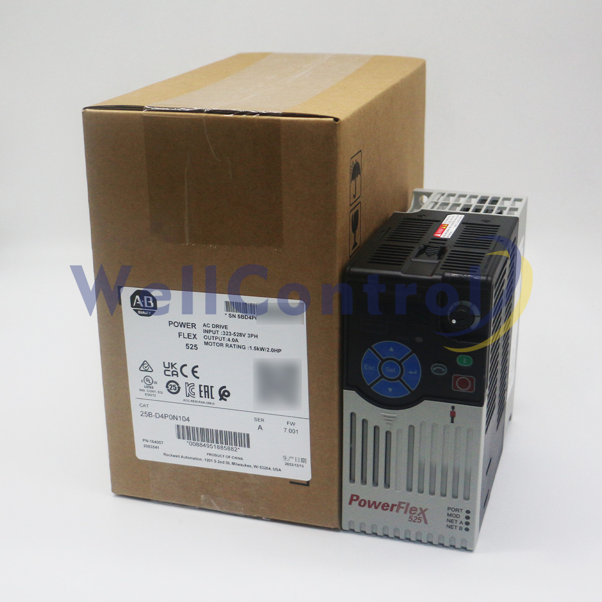 New Allen Bradley 25B-D4P0N104 PowerFlex 525 1.5kW (2Hp) AC Drive