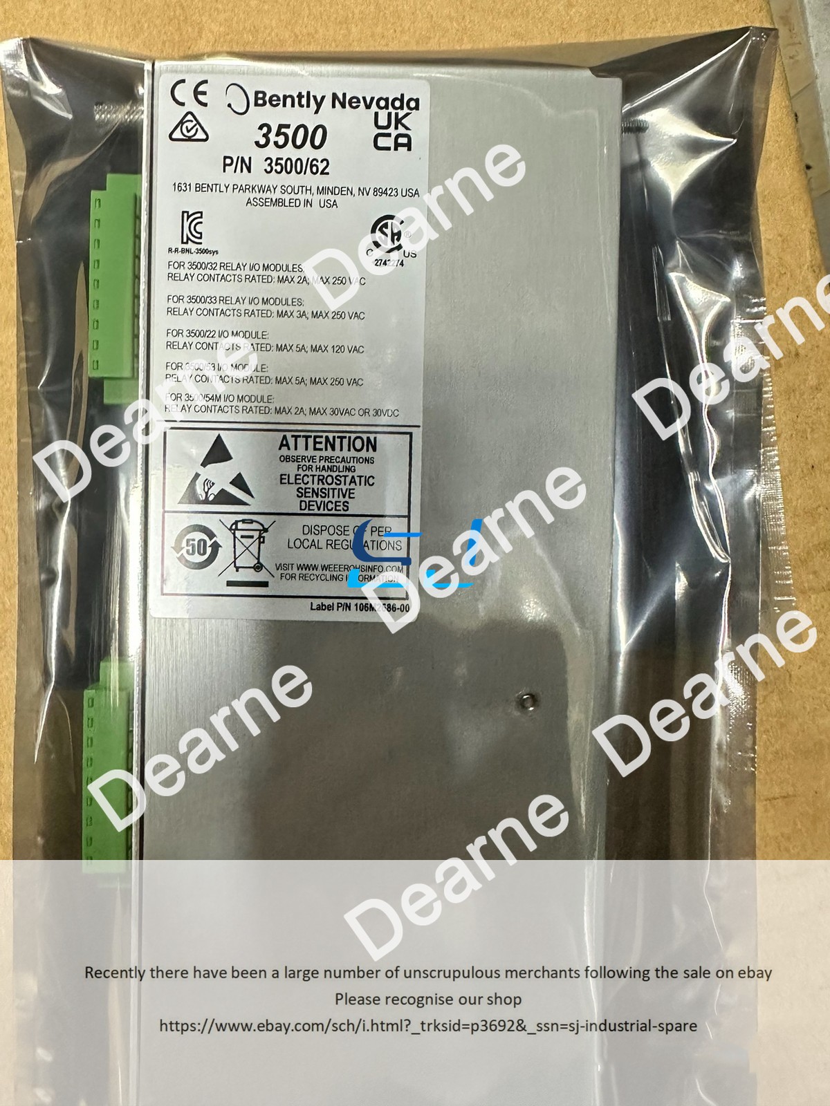 Brand New 3500/62 Bently Process Variable Monitoring Module 3500/62