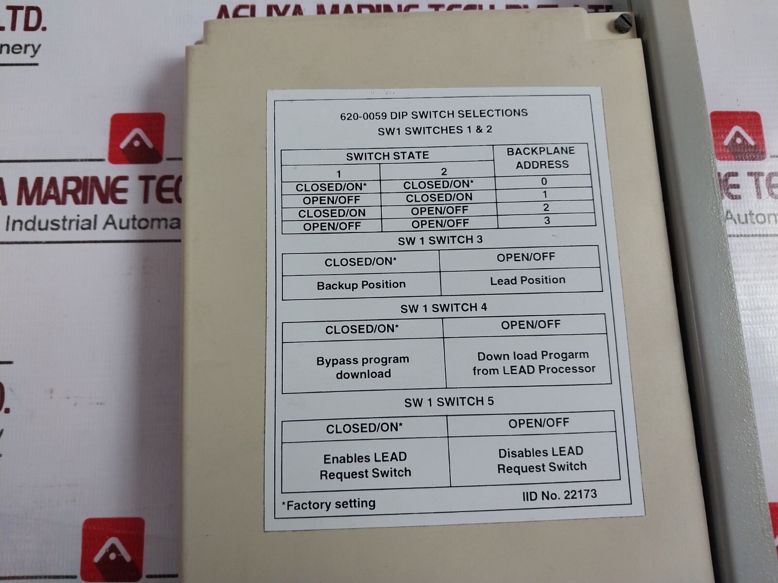 Honeywell RCM 620-0059 Redundancy Control Module VR 2.2 D031009033 D