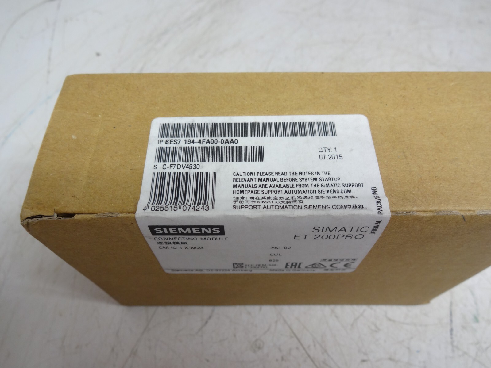 New Siemens SIMATIC 6ES71944FA000AA0 ET 200PRO 6ES7 194-4FA00-0AA0 Sealed