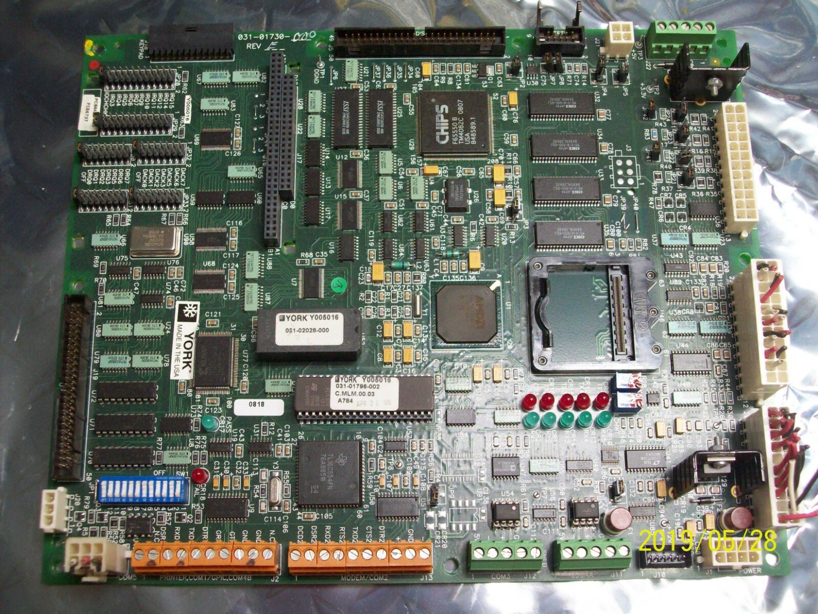 YORK 031-01730-000 REV E CHILLER CONTROL CIRCUIT BOARD (see description)
