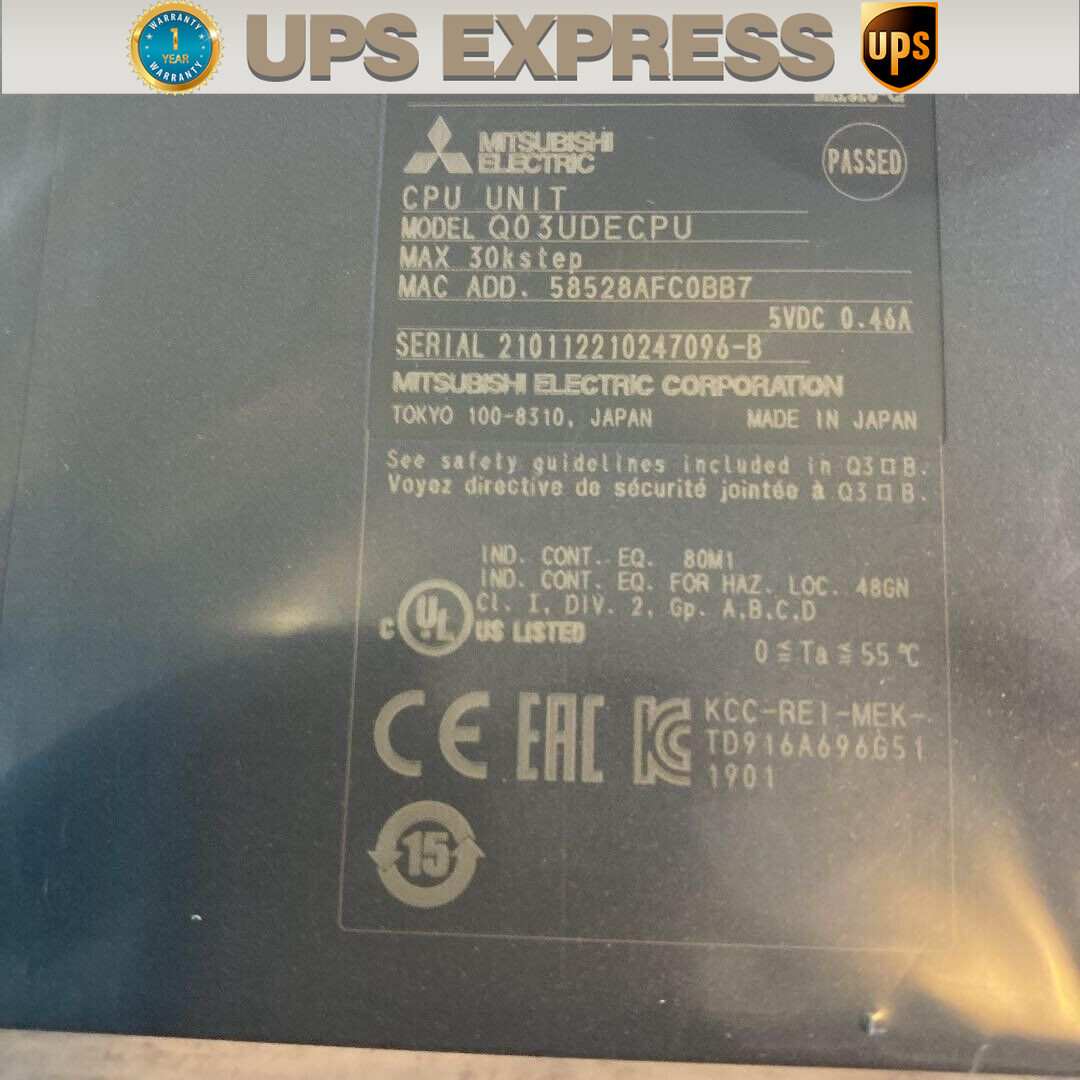 Q03UDECPU Mitsubishi CPU Unit PLC Built-in Ethernet Programmable Controller #CG