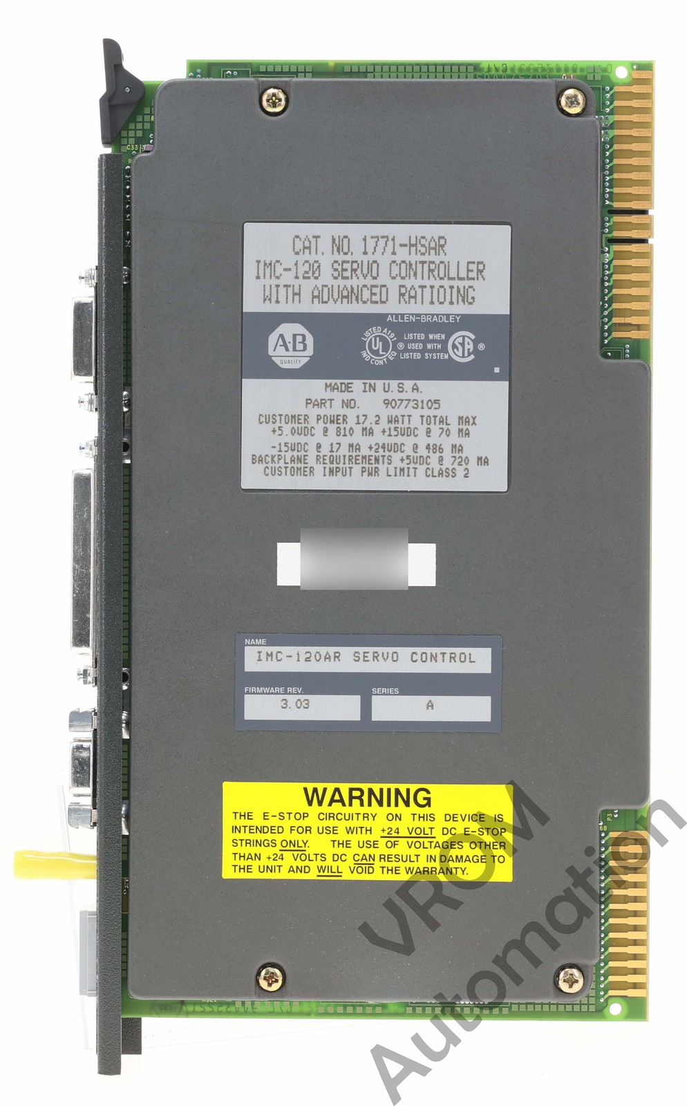 Surplus Allen Bradley 1771-HSAR /A SERVO CONTROL MODULE PLC5 W/O HMA MEMORY MODU
