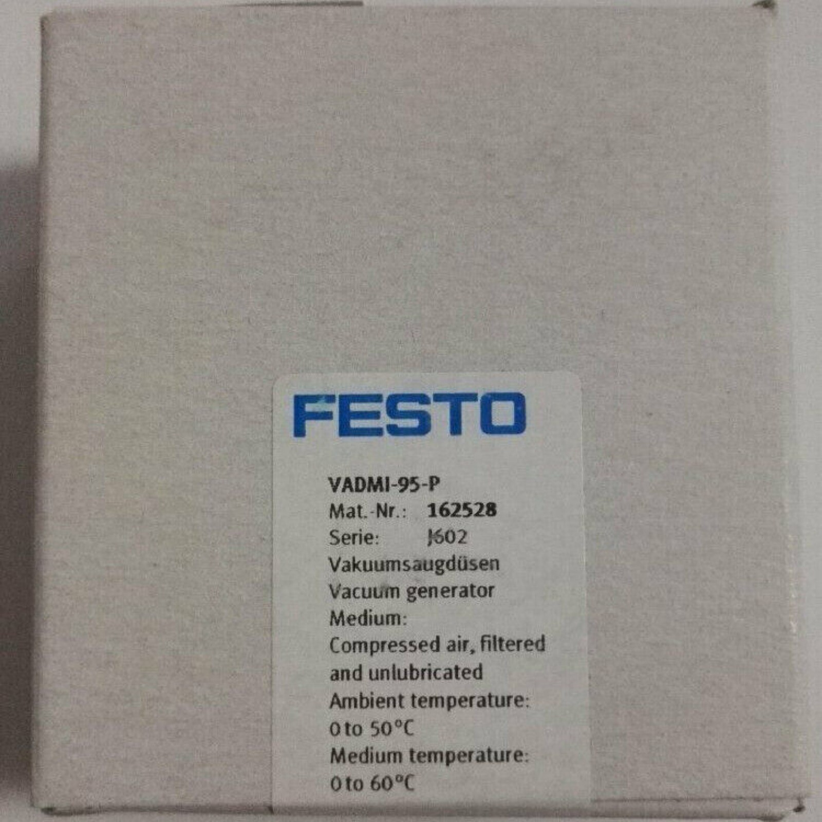 New VADMI-95-P FESTO 162528 Vacuum Generator Fast Shipping