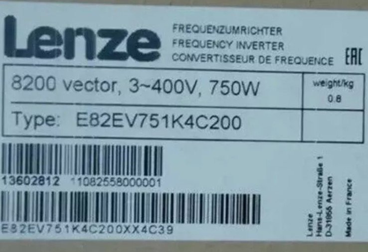 E82EV751K4C200 NEW LENZE Inverter 8200 Vector 0.75kW E82EV751K4C200