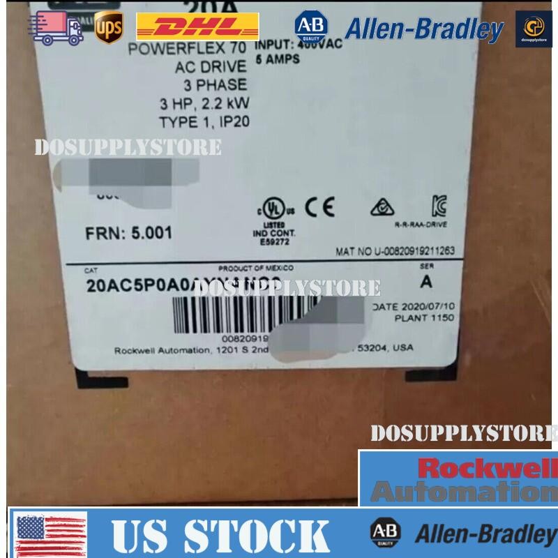 NEW AB PowerFlex 70 AC Drive 5 A At 2.2 KW 20A 20AC5P0A0AYNANC0 US Free Tax