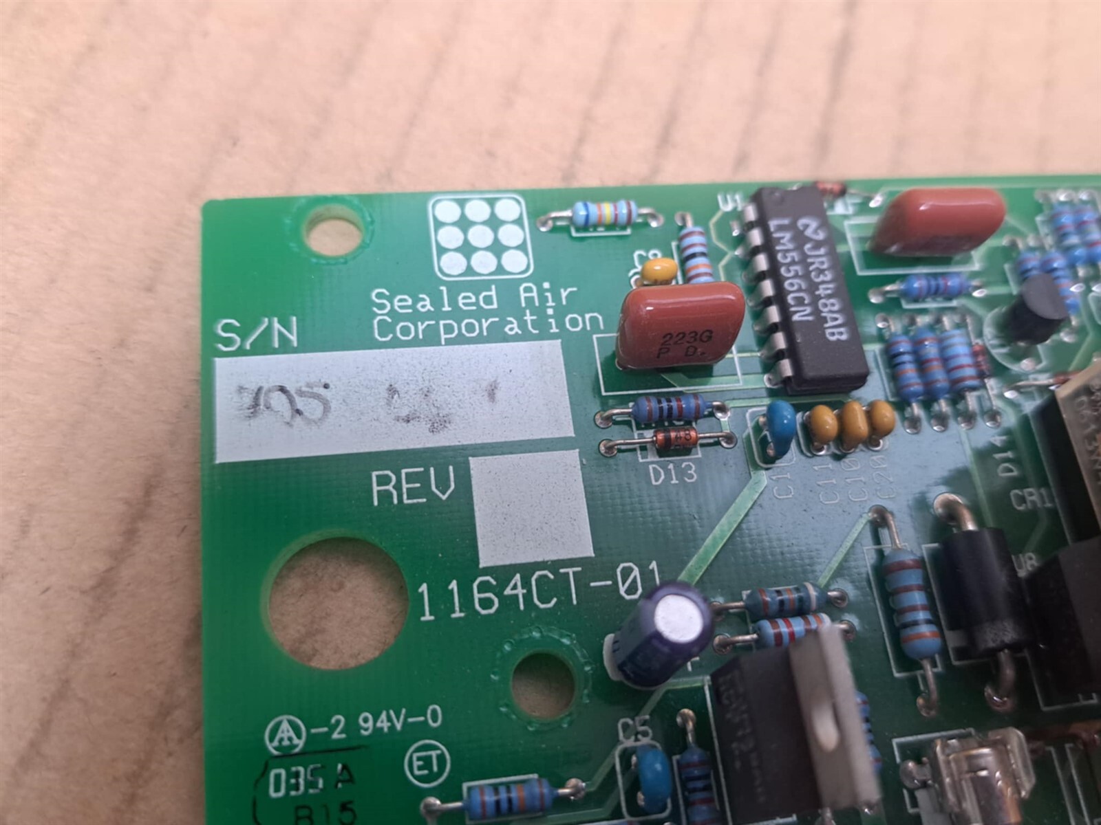 Sealed Air Corporation PCB Board Part No.: 1164CT-01