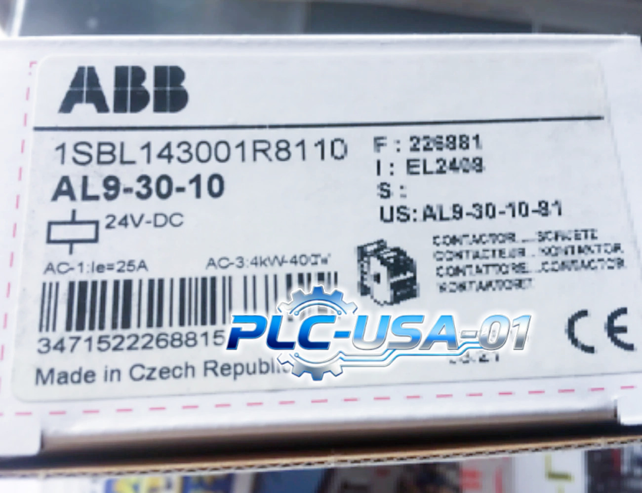 1PCS Brand New ABB AL9-30-10 DC 24V Contactor AL9-30-10 Fast delivery