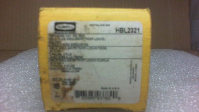 Hubbell HBL2321 Insulgrip Twist Lock Plug 20A 250V 2P 3 Wire Grounding NEMA L6-2