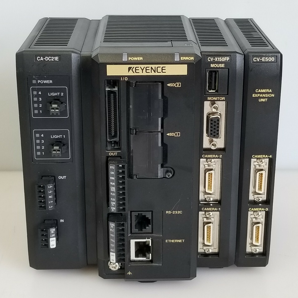 Keyence CV-X150FP Image Sensor Vision Controller w/ CV-E500, CA-DC21E, 4-Camera