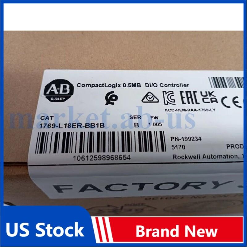 2022 New AB 1769-L18ER-BB1B CompactLogix 0.5MB DI/O Controller US Free Tax