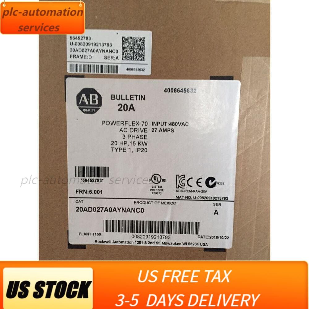 20AD027A0AYNANC0 Allen Bradley PowerFlex 70 AC Drive US Free Tax