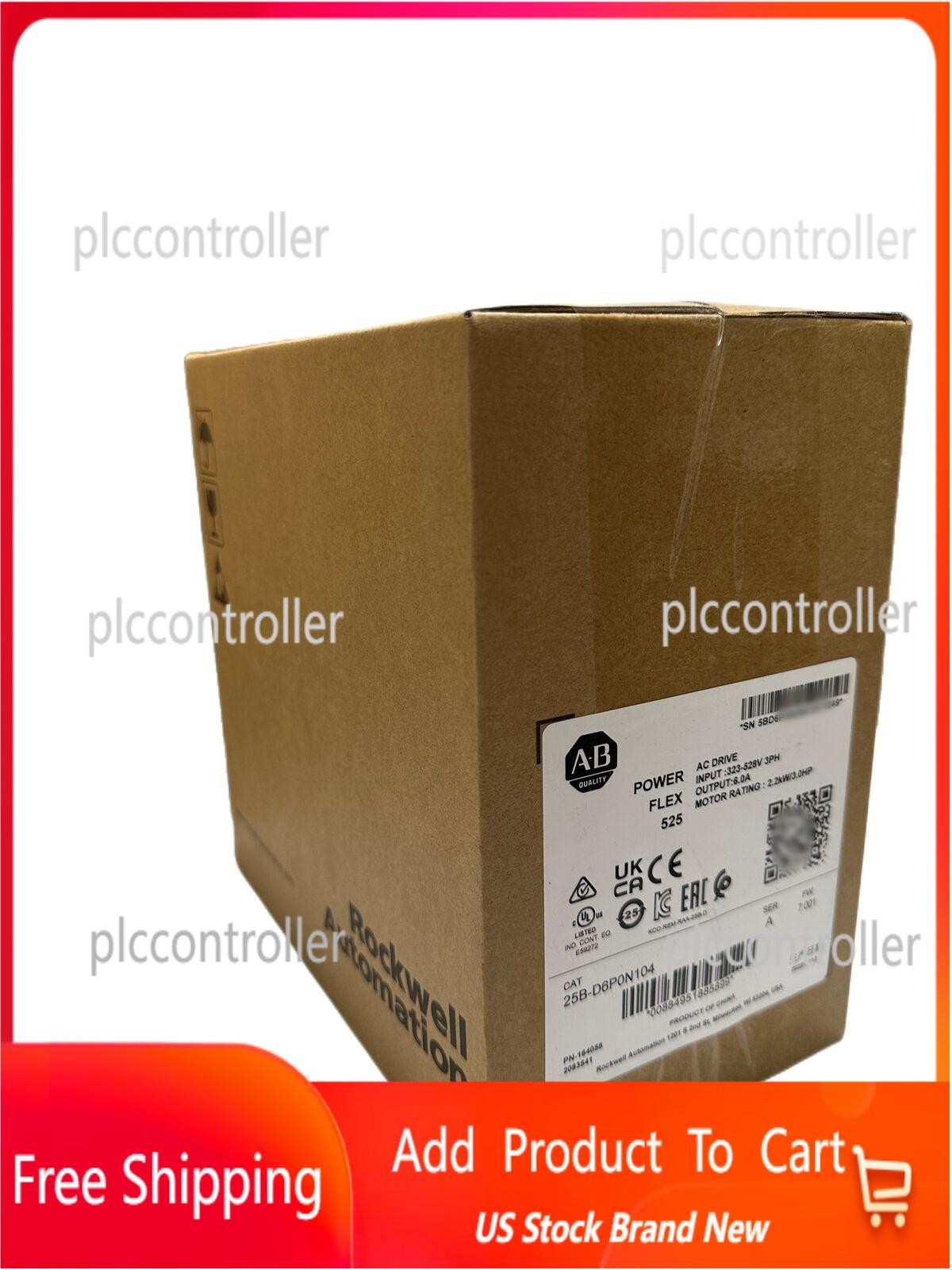 New Allen-Bradley 25B-D6P0N104 PowerFlex 525 AC Drive 480VAC 3 HP 2.2kW