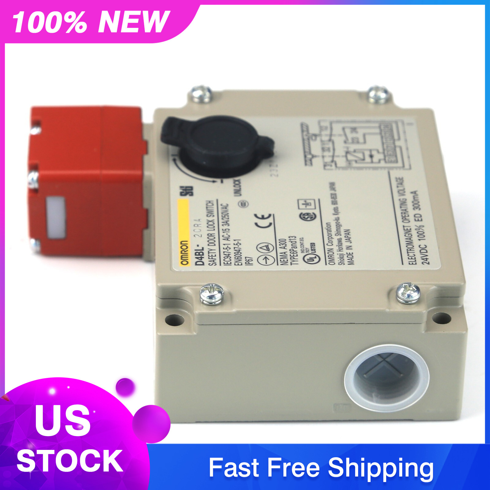 1PC Omron D4BL-2CRA D4BL2CRA Guard Lock Safety-Door Switch US Free TAX