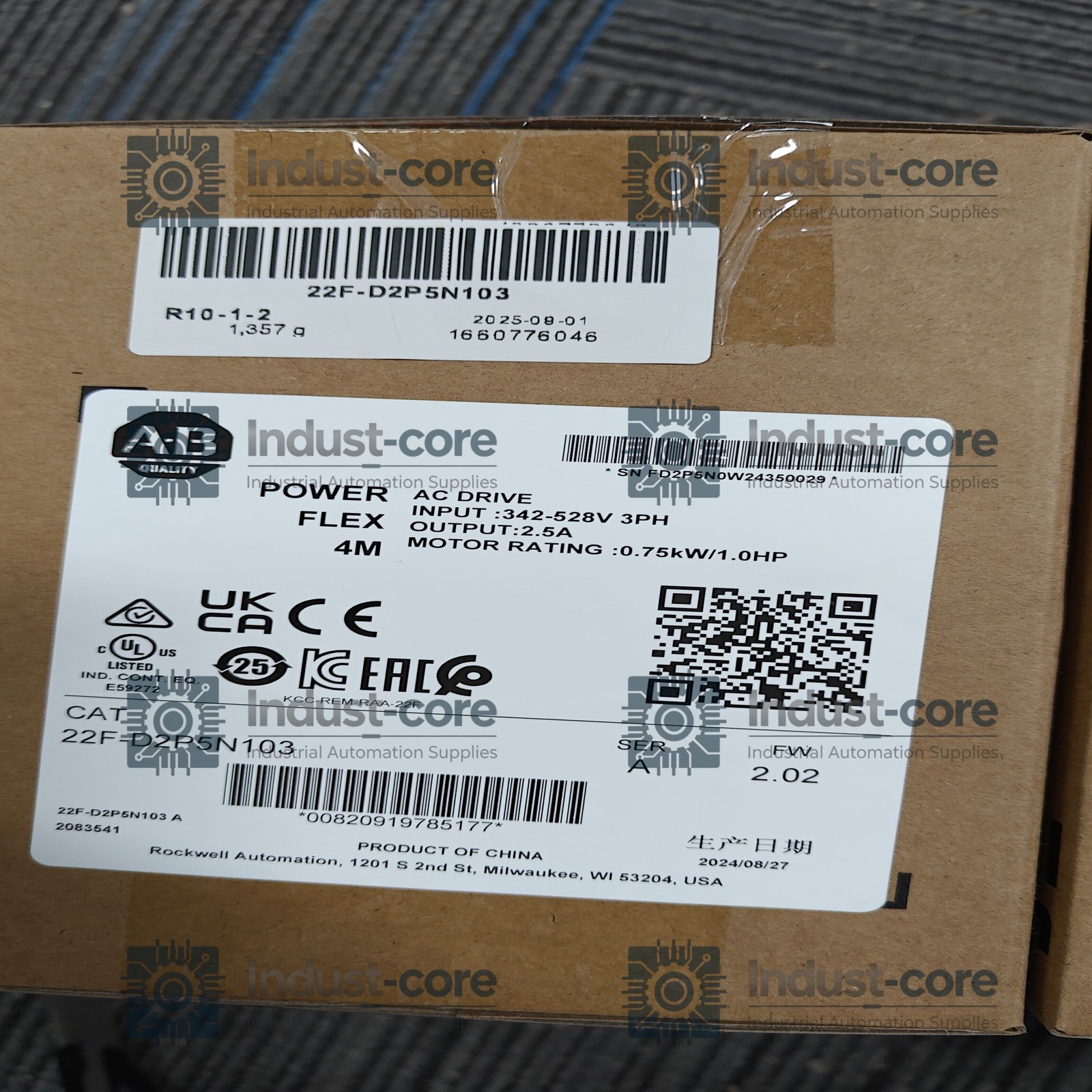 New 22F-D2P5N103 4M 0.75 kW 1 HP AC Drive free ship
