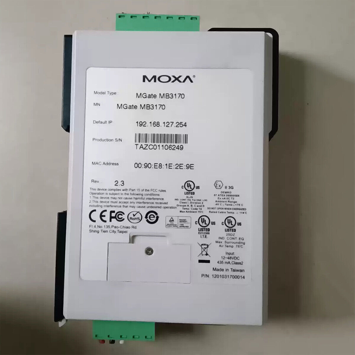1pc USED For MOXA MGate MB3170 MGATE MB3170 TESTED