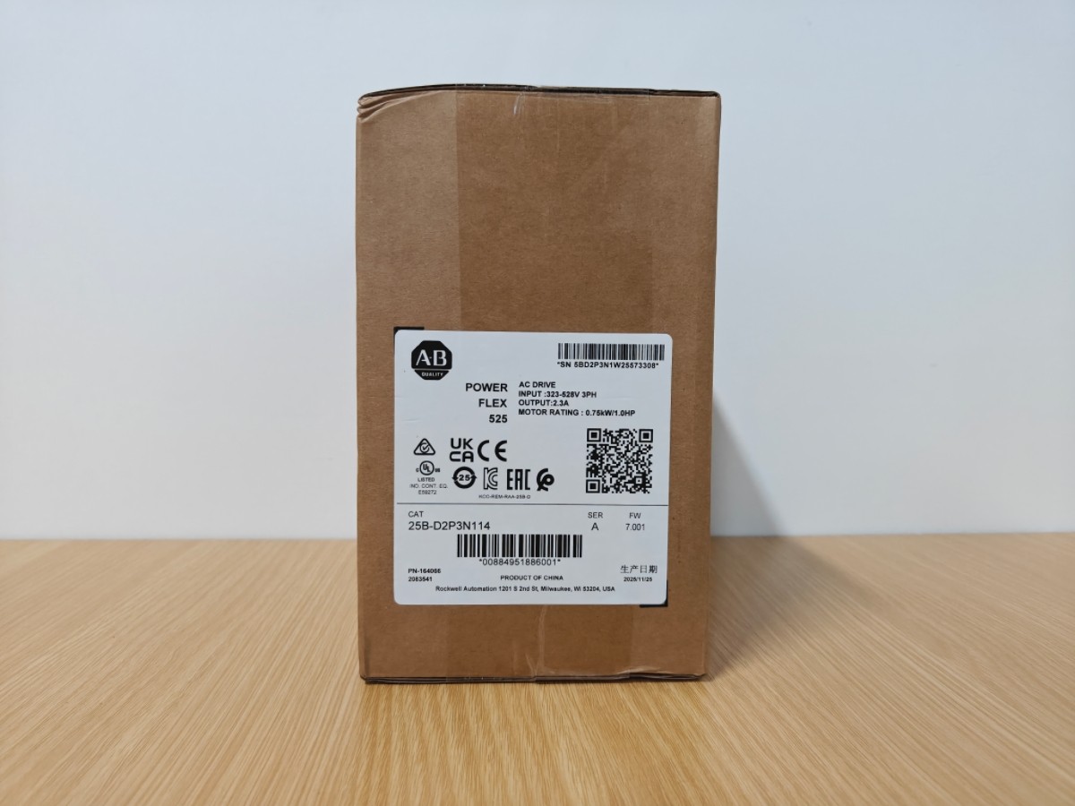 Allen Bradley 25B-D2P3N114 Ser A PowerFlex 525 AC Drive 0.75kW 1Hp, New Sealed