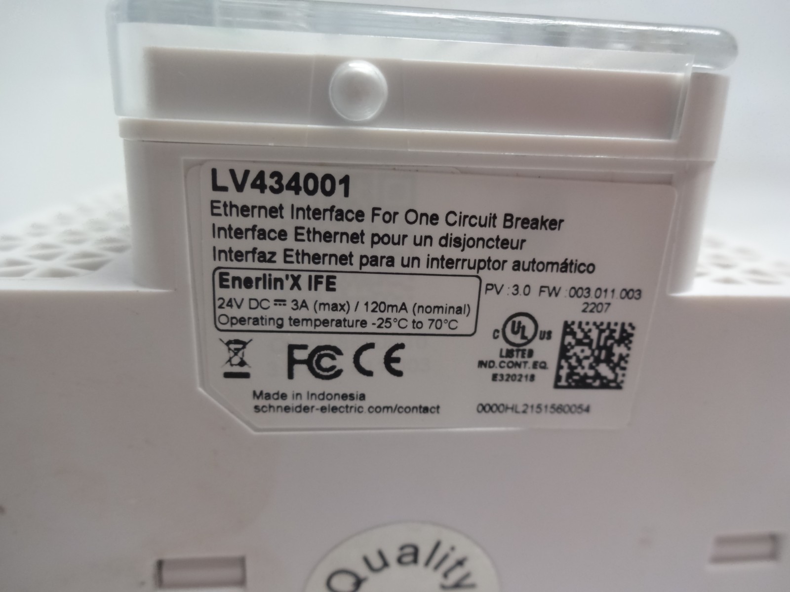 Schneider Electric LV434001 Enerlin’X IFE Ethernet Interface