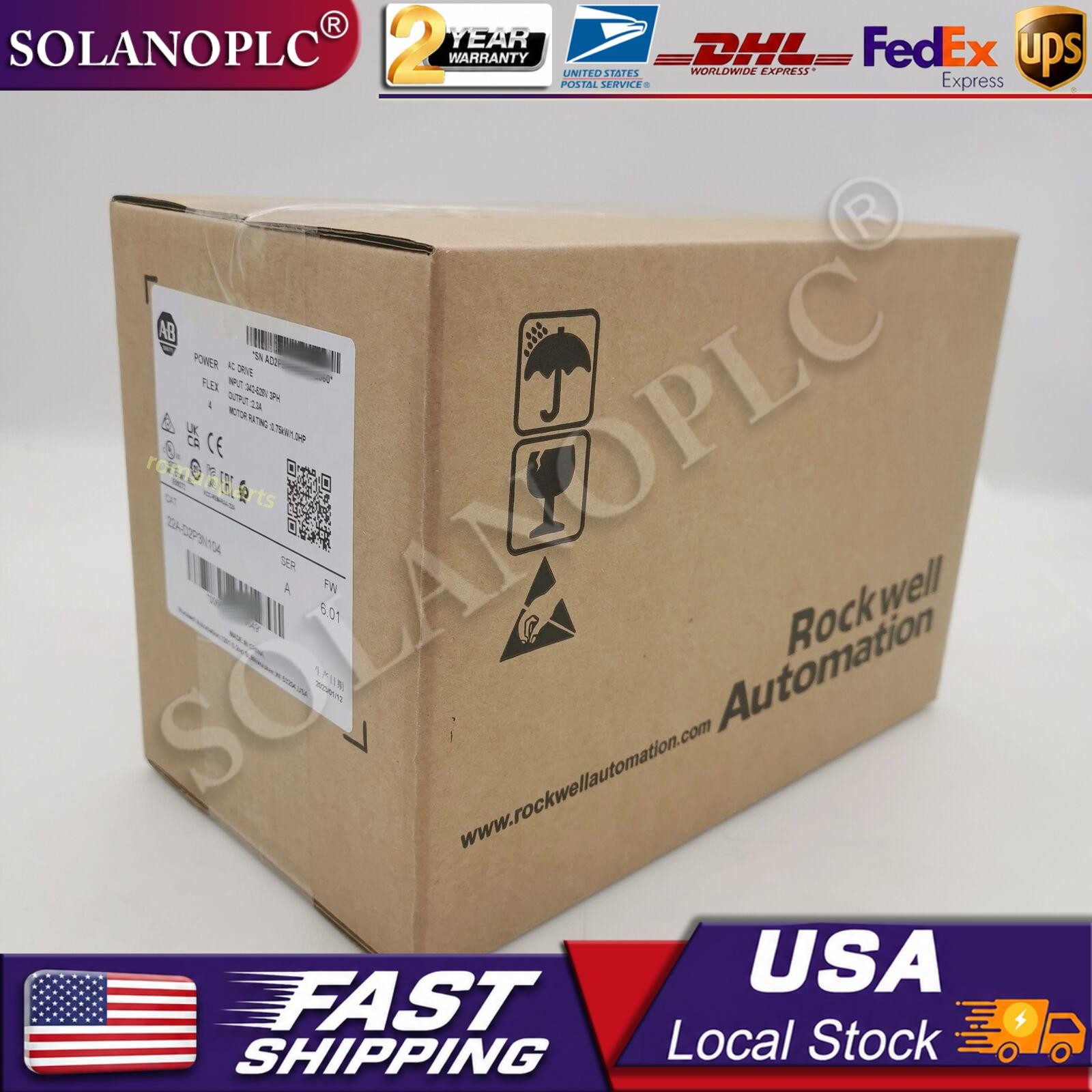 New Factory Sealed AB 22A-D2P3N104 PowerFlex 4 0.75 kW 1 HP AC Drive 22AD2P3N104
